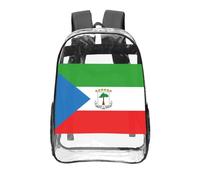 CNTDBU Sac à dos transparent drapeau de la Guinée équatoriale de 40,6 cm, sac approuvé par les stades en PVC transparent, poche avant imprimée sur toute la surface, sac à dos de voyage léger, unisexe