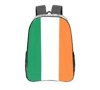CNTDBU Sac à dos transparent drapeau irlandais de 40,6 cm, sac approuvé par les stades en PVC transparent, poche avant imprimée sur toute la surface, sac à dos de voyage léger, unisexe