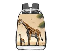 CNTDBU Sac à dos transparent girafe mère et enfant 40,6 cm - PVC transparent approuvé par les stades - Poche avant imprimée sur toute la surface - Sac à dos de voyage léger unisexe