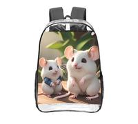 CNTDBU Sac à dos transparent pour mère et enfant Rats de 40,6 cm, sac approuvé par les stades en PVC transparent, poche avant imprimée sur toute la surface, sac à dos de voyage léger, unisexe
