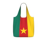 CNTDBU Sac de courses pliable avec cordon de serrage - Léger et réutilisable - Motif drapeau du Cameroun - 25 l