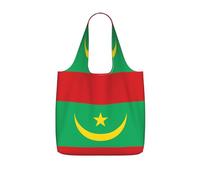 CNTDBU Sac de courses pliable avec cordon de serrage - Motif drapeau de la Mauritanie - Léger et réutilisable - 25 l