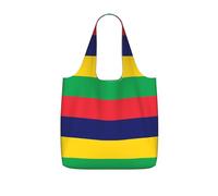 CNTDBU Sac de courses pliable avec cordon de serrage - Motif drapeau de l'île Maurice - Léger et réutilisable - 25 l