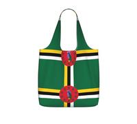 CNTDBU Sac de courses pliable avec cordon de serrage - Motif drapeau du Commonwealth de Dominique - Léger et réutilisable - Pour le travail et la gym - 25 l