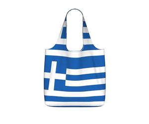 CNTDBU Sac de courses pliable avec cordon de serrage - Motif drapeau grec - Léger et réutilisable - 25 l