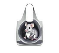 CNTDBU Sac de courses pliable et léger réutilisable avec cordon de serrage - Motif souris dans le trou - 25 l