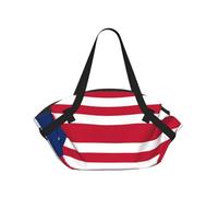 CNTDBU Sac de couverture de pique-nique 2 en 1 avec motif drapeau du Libéria - Tapis rond pliable et imperméable pour plage, parc - Sac fourre-tout portable avec poches de rangement pour aventures en