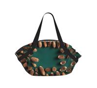 CNTDBU Sac de pique-nique 2 en 1 avec bordure en forme de pomme de pin, tapis rond pliable et imperméable pour plage, parc, sac fourre-tout portable avec poches de rangement pour aventures en plein