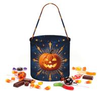 CNTDBU Sac de rangement rond en forme de citrouille rayonnante pour | Tissu sergé léger réutilisable pouvant contenir des cadeaux essentiels pour une utilisation en fête