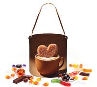 CNTDBU Sac de rangement rond en forme de cœur pour Halloween | Tissu sergé léger réutilisable pouvant contenir des cadeaux essentiels pour une utilisation en fête