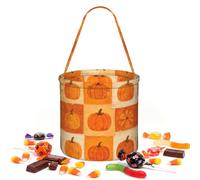 CNTDBU Sac de rangement rond motif citrouille patchwork Halloween sac à | Tissu sergé léger réutilisable pouvant contenir des cadeaux essentiels pour une utilisation en fête