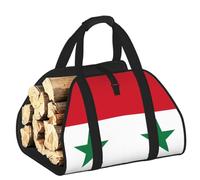 CNTDBU Sac de transport de bois de chauffage avec drapeau de la République arabe syrienne - Sac en toile robuste - Sac de transport de bois imperméable avec poignées rembourrées