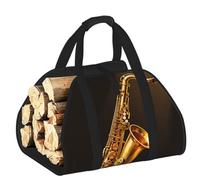 CNTDBU Sac de transport de bois de chauffage en laiton doré pour saxophone - Sac fourre-tout en toile robuste - Sac de transport de bois imperméable avec poignées rembourrées