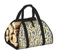 CNTDBU Sac de transport de bois de chauffage en toile robuste avec poignées rembourrées - Motif carte au trésor du labyrinthe