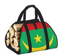 CNTDBU Sac de transport pour bois de chauffage avec drapeau de la Mauritanie - En toile robuste - Sac de transport de bûches imperméable avec poignées rembourrées