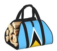 CNTDBU Sac de transport pour bois de chauffage avec drapeau de Sainte-Lucie - En toile robuste - Étanche - Avec poignées rembourrées