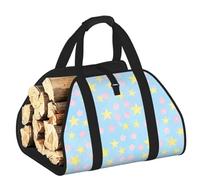 CNTDBU Sac de transport sans couture pour bois de chauffage en toile robuste avec poignées rembourrées Motif étoiles