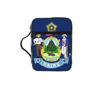 CNTDBU Sac fourre-tout avec poignées avec drapeau de l'État du Maine - Résistant à l'eau - Organiseur pour voyage à l'église, porte-stylo, tablette, journal