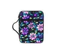 CNTDBU Sac fourre-tout avec poignées pour étudier la Bible Camélia violet - Organiseur résistant à l'eau pour voyage à l'église, porte-stylo, tablette, journal