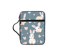 CNTDBU Sac fourre-tout avec poignées pour étudier la Bible Motif lapin mignon dessin animé - Organiseur résistant à l'eau pour voyage à l'église, porte-stylo, tablette, journal
