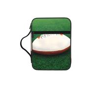 CNTDBU Sac fourre-tout blanc avec poignées pour étudier la Bible Ballon de rugby - Organiseur résistant à l'eau pour voyage à l'église, porte-stylo, tablette, journal