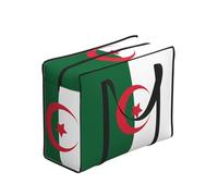 CNTDBU Sac fourre-tout imperméable et réutilisable avec fermeture éclair Motif drapeau de l'Algérie
