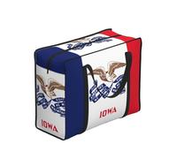 CNTDBU Sac fourre-tout résistant avec fermeture éclair et motif drapeau de l'État de l'Iowa, imperméable, réutilisable, sac de rangement pliable pour voyage, pique-nique