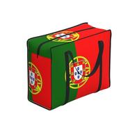 CNTDBU Sac fourre-tout résistant avec motif drapeau portugais - Sac fourre-tout imperméable réutilisable avec fermeture éclair - Sac de rangement pliable pour voyage pique-nique