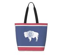 CNTDBU Sac fourre-tout réutilisable en papier Tyvek avec drapeau de l'État du Wyoming, léger, pliable, imperméable, durable, respectueux de l'environnement pour le shopping, le travail, les voyages