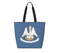 CNTDBU Sac fourre-tout réutilisable en Tyvek avec drapeau de l'État de Louisiane, léger, pliable, imperméable, durable, respectueux de l'environnement pour le shopping, le travail, les voyages