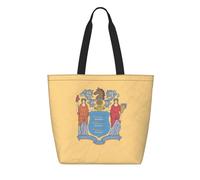 CNTDBU Sac fourre-tout réutilisable en Tyvek avec drapeau du New Jersey - Léger et pliable - Imperméable - Durable - Respectueux de l'environnement - Pour le shopping, le travail, les voyages