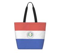 CNTDBU Sac fourre-tout réutilisable en Tyvek avec drapeau du Paraguay, léger, pliable, en papier, imperméable, durable, respectueux de l'environnement pour le shopping, le travail, les voyages
