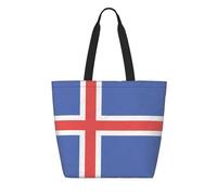 CNTDBU Sac fourre-tout réutilisable en Tyvek Drapeau de l'Islande - Léger et pliable - En papier - Imperméable - Durable - Respectueux de l'environnement - Pour le shopping, le travail, les voyages