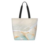 CNTDBU Sac fourre-tout réutilisable en Tyvek en forme d'étoile de mer de plage, léger, pliable, imperméable, durable, respectueux de l'environnement pour le shopping, le travail, les voyages