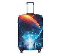 CNTDBU Science Fiction Future Housse de Valise Extensible Protecteur de Bagage Élastique pour Voyage Résistant aux Rayures S'adapte à la plupart des valises, Noir , S, Bohémien