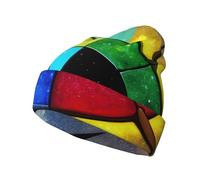 Cntdbu Shine in All Directions Bonnet tricoté unisexe avec imprimé intégral - Bonnet d'hiver doux pour homme et femme - Bonnet extensible et chaud - Cadeau amusant - Noir