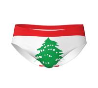 CNTDBU Slip triangle drapeau du Liban pour homme - Doux et extensible - Respirant - Avec pochette - Sans étiquette - Évacuation de l'humidité - Pour un usage quotidien, Noir , 3XL