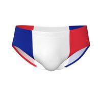 CNTDBU Slip triangle pour homme avec drapeau français, sous-vêtement doux extensible et respirant avec pochette, ceinture sans étiquette évacuant l'humidité pour un usage quotidien, Noir , S