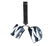 CNTDBU Snow Mountain Peak Lot de 2 porte-clés avec dragonne pour femme - Petit sac de poignet pour clés, cartes, pochette zippée pour course à pied, gym, voyage, sports de plein air