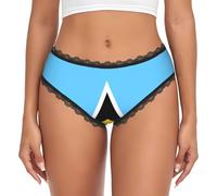 CNTDBU Sous-vêtements bikini en dentelle noire avec drapeau de Sainte-Lucie pour femme, culotte taille basse, sans couture, respirant, pour un usage quotidien, Noir , L