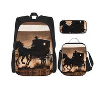CNTDBU Stagecoach - Sac à dos à poussière - Sac à déjeuner 3 en 1 - Sac de voyage isotherme pour le travail avec housse pour ordinateur portable