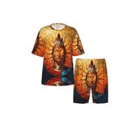 CNTDBU Sun Ensemble de pyjama à manches courtes pour homme - Vêtement de nuit d'été doux et respirant - Vêtement de détente léger avec poches pour la maison, Noir , M
