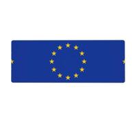 CNTDBU Tapis de bureau extra large avec motif drapeau de l'Union européenne, tapis de souris de jeu antidérapant avec bords cousus, tapis de clavier imperméable pour bureau