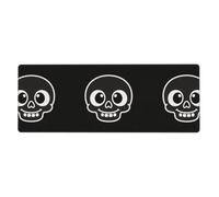 CNTDBU Tapis de souris de jeu antidérapant avec bord cousu - Motif tête de mort - Extra large - 11,8 x 31,5 - Tapis de clavier imperméable pour bureau