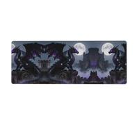 CNTDBU Tapis de souris de jeu antidérapant avec bords cousus et imperméable Motif dragon noir Taille XL 30 x 80 cm