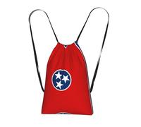 CNTDBU Tennessee State Flag Sac à dos pliable avec cordon de serrage - Léger et réutilisable - Sac à dos de poche compact pour le camping, la salle de sport