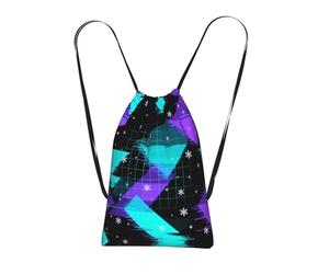 CNTDBU The Art of Glitching Sac à dos pliable avec cordon de serrage - Sac à dos léger et réutilisable pour voyage, sac à dos compact pour le camping, la salle de sport