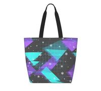 CNTDBU The Art of Glitching Tyvek Sac fourre-tout réutilisable en papier léger et pliable, imperméable, durable, respectueux de l'environnement pour le shopping, le travail, les voyages