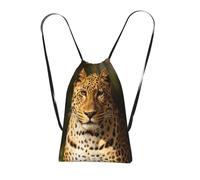CNTDBU The Leopard Hunting Sac à dos pliable avec cordon de serrage - Léger et réutilisable - Sac à dos de poche compact pour le camping, la salle de sport