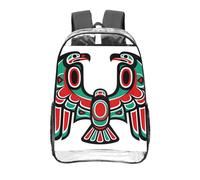 CNTDBU Thunderbird Sac à dos transparent de 40,6 cm, sac approuvé par les stades en PVC transparent, poche avant imprimée sur toute la surface, sac à dos de voyage léger, unisexe